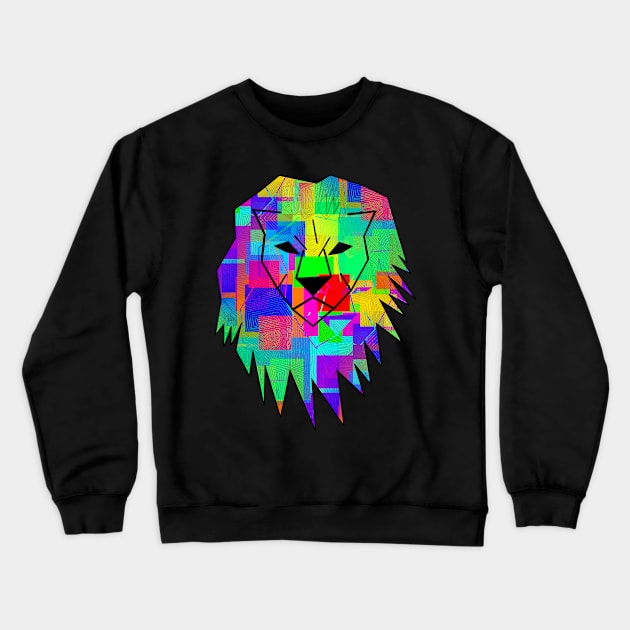 Colorful Lion Crewneck Sweatshirt by Shrenk